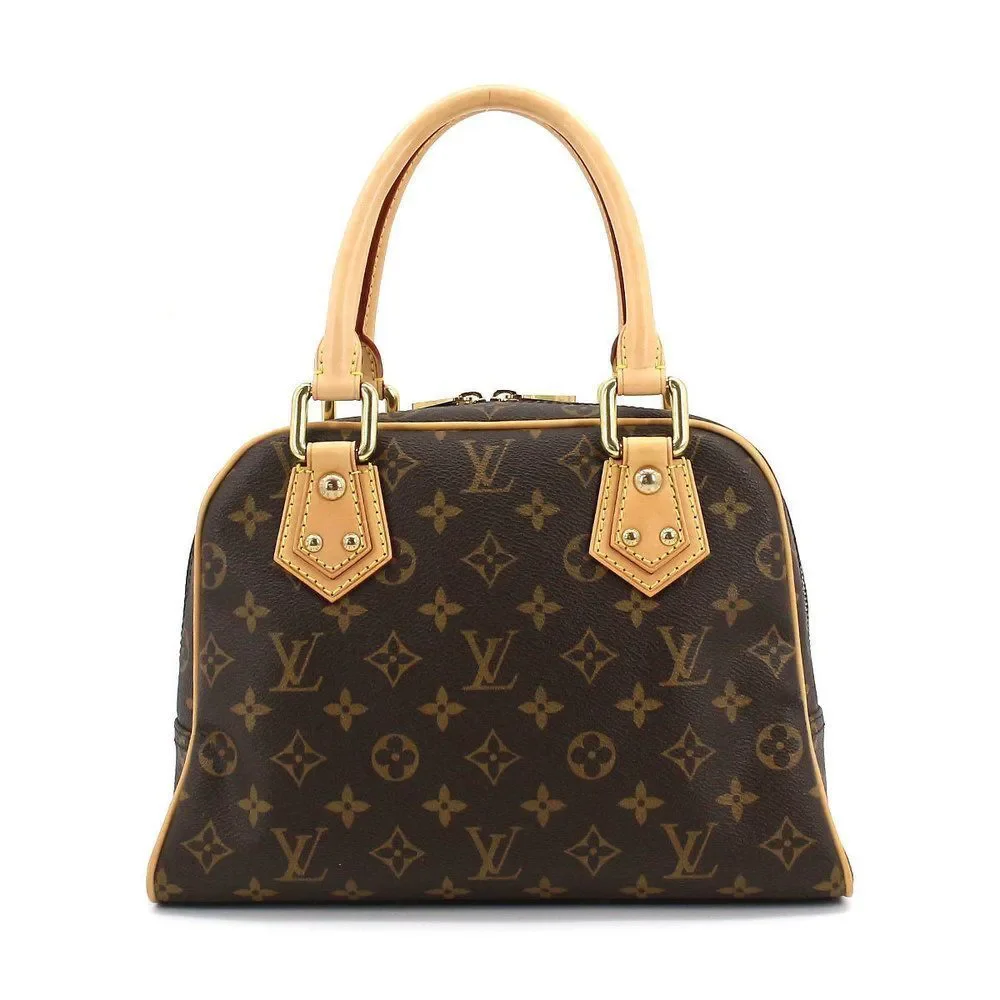 Louis Vuitton Monogram Manhattan PM Handbag Brown Gold Hardware